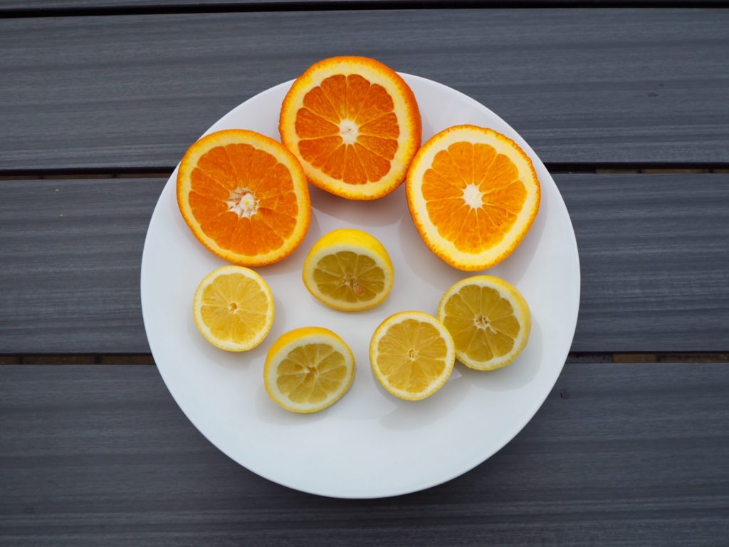 Pomeranče, citrony na koktejl